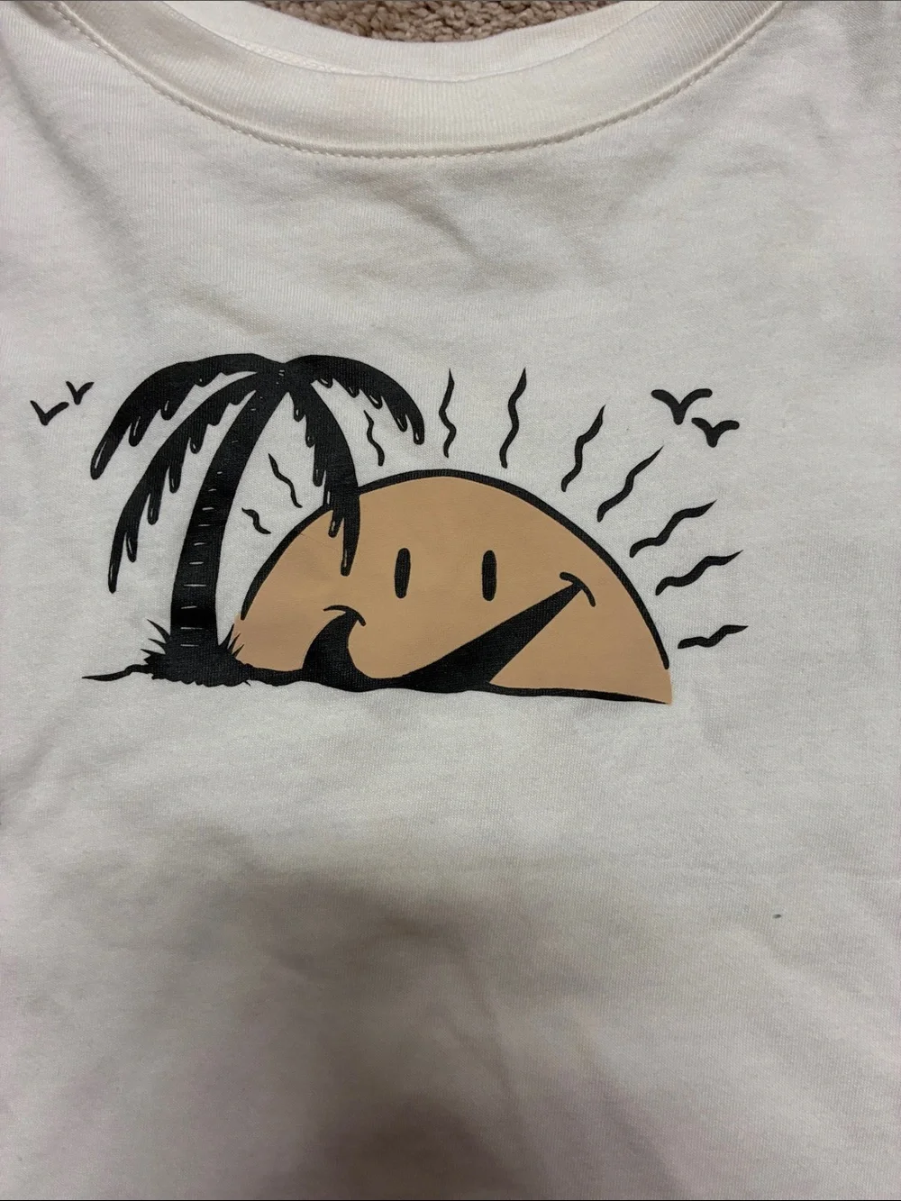 Nike White Kids Sunset Palm Graphic Tee